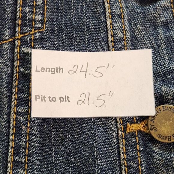 St. John's Bay Jean Jacket with Tan Paisley Print Accent Size Large Denim Jacket - Picture 8 of 8